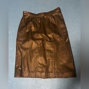 Vintage Evan Davies black leather skirt